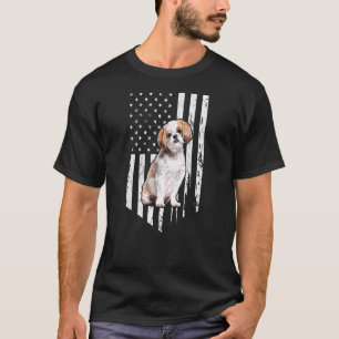 Camiseta Shih Tzu American Flag Patriótico Shih Tzu Dog 4th