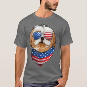 Camiseta Shih Tzu American Flag s, Patriótico Do Quarto De