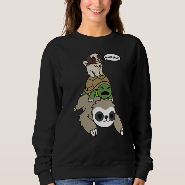 Camiseta Shih Tzu Andando Sloth Tortoise (Frente)