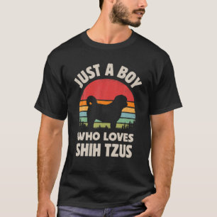 Camiseta Shih Tzu Apenas Um Menino Que Ama Cachorros Homens