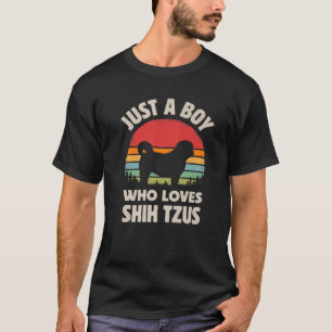 Camiseta Shih Tzu Apenas Um Menino Que Ama Cachorros Homens