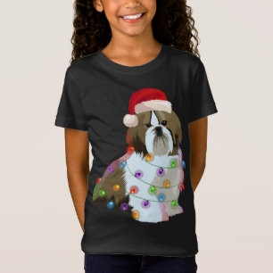 Camiseta Shih Tzu Christmas Lights Xmas Dog Lover