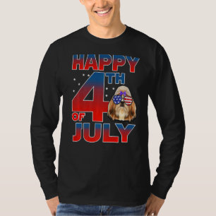 Camiseta Shih Tzu Dog American Flag Glass Feliz 4º Dia De J