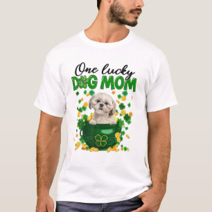 Camiseta Shih Tzu Dog Mãe Irlandesa Rua de Shamrock Verde d