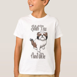 Camiseta Shih Tzu e Eu Design Divertido de Cachorro Shih Tz