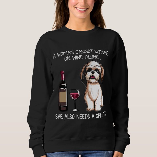Camiseta Shih Tzu E O Cachorro De Vinho Fed T T (Frente)