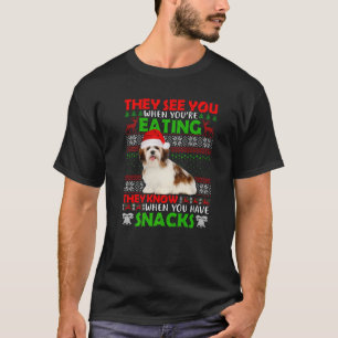 Camiseta Shih Tzu Eles Vemo-Nos Quando Comemos Suor De Xmas