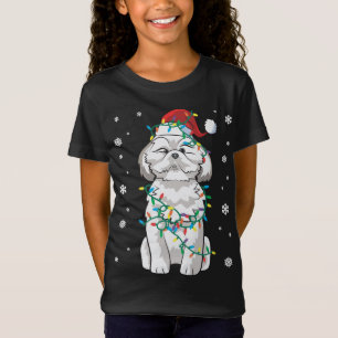 Camiseta Shih Tzu Embalado Em Cão De Luz De Natal