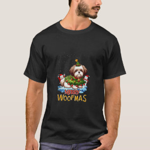 Camiseta Shih Tzu Feliz Árvore de Natal Cachorro X Mas Cach