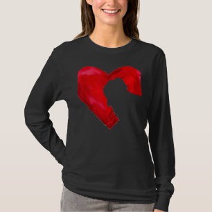 Camiseta Shih Tzu Heart Silhouette Dia de os namorados Cog 