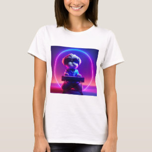 Camiseta Shih Tzu Jogando Piano