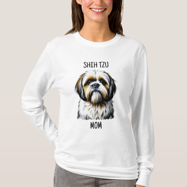 Camiseta Shih Tzu Mãe | Pistas De Cães (Frente)
