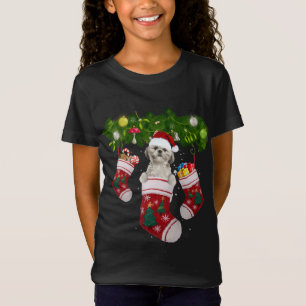 Camiseta Shih Tzu natal Luzes De Presente Engraçadas Cão De