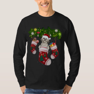 Camiseta Shih Tzu natal Luzes De Presente Engraçadas Cão De