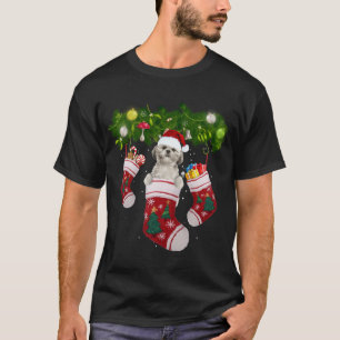 Camiseta Shih Tzu natal Luzes De Presente Engraçadas Cão De