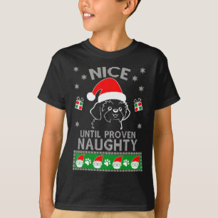 Camiseta Shih Tzu Nice até o Natal Indecente e Feliz