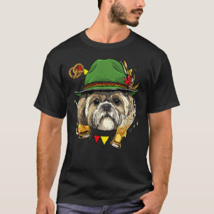 Camiseta Shih Tzu Oktoberfest Dog Lederhosen German Beer F