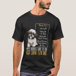 Camiseta Shih Tzu Pai Feliz Dia de os pais Para O Melhor Tu