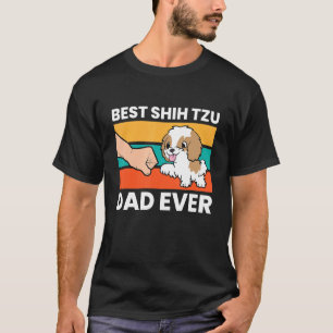 Camiseta Shih Tzu Pai Proprietário de Cachorro Melhor Pai S