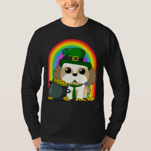 Camiseta Shih Tzu Rainbow Irish C Rua Patrick Day Dog Prod