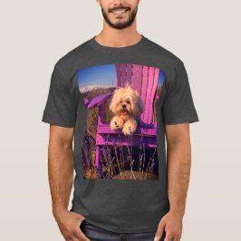 Camiseta Shih Tzu Relaxando na Cadeira Adirondak, Dias de C
