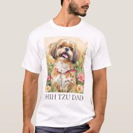Camiseta Shih Tzu Retrato Arte - Impressão de Muro de Cacho