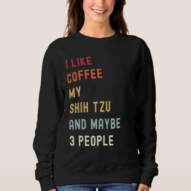 Camiseta Shih Tzu Retro Dog E Café (Frente)