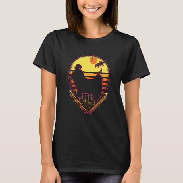 Camiseta Shih Tzu Retro Sunset Vintage  Dog (Frente)