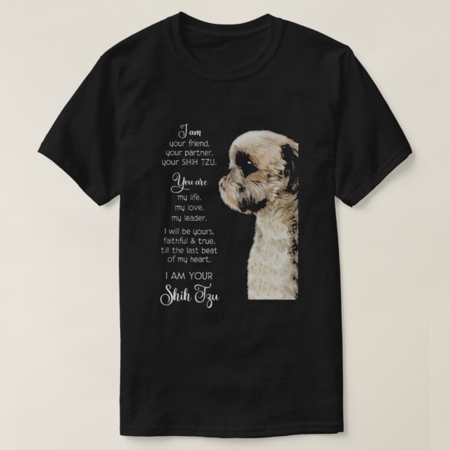 Camiseta Shih Tzu Sou seu amigo (Frente do Design)