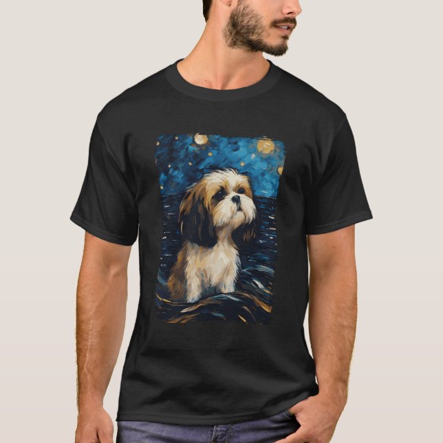 Camiseta Shih Tzu Starry Night (Frente)