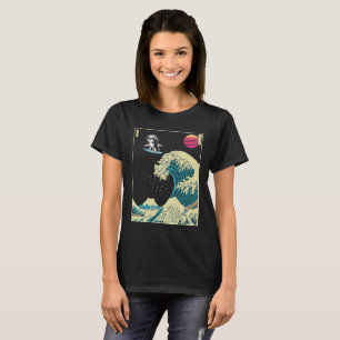 Camiseta Shih Tzu Surfing on a Kanagawa Wave Japonês