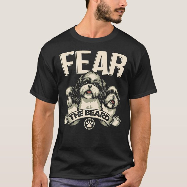 Camiseta Shih Tzu Teme A Barba (Frente)