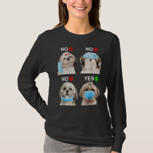 Camiseta Shih Tzu Veste Rosto Máscara Direita Cachorro Para