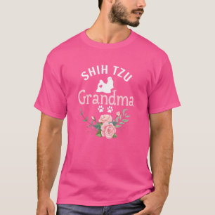 Camiseta Shih Tzu Vovó Mulher Bonita Proprietária de Cachor