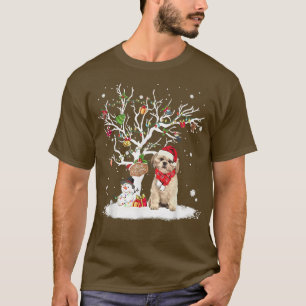 Camiseta Shih Tzu Winter Snow Tree Dog Natal Winter