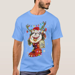 Camiseta Shih Tzu Xmas Boot Natal Sock Winter Snow