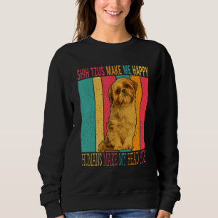 Camiseta Shih Tzus Retro Vintage Fazem Humanos Felizes Faze