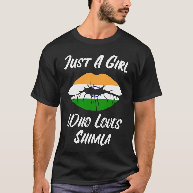 Camiseta Shimla lips mouth love Indian flag (Frente)