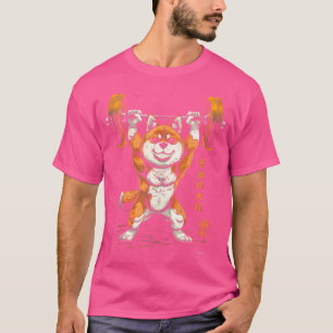 Camiseta Shina Inu Levantando Peso Barbell Shiba Inu