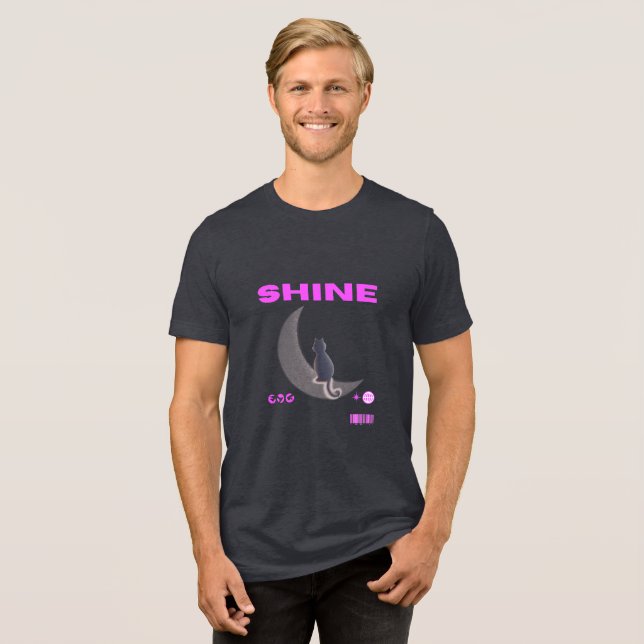 Camiseta Shine Cat on the Moon (Frente Completa)