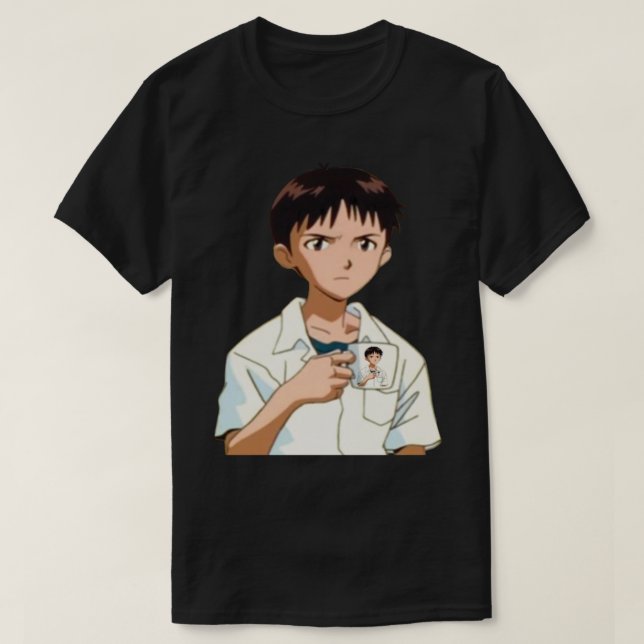 Camiseta Shinji com Shinji Mug (Frente do Design)