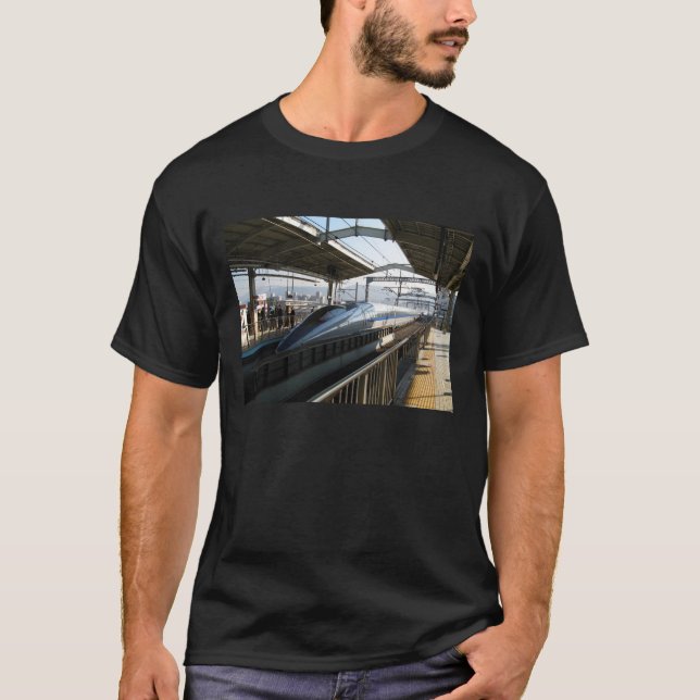 Camiseta Shinkansen 新 Série 500 幹 Comboio 線 Bullet (Frente)