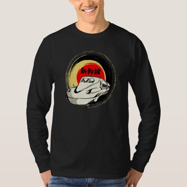 Camiseta Shinkansen Japanese Bullet Train for Mad about Tra (Frente)