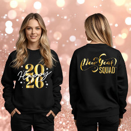 Camiseta Shiny Gold New Year Squad 2026 Happy New Year