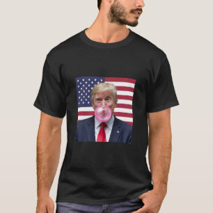 Camiseta Shirt 2025 Funny Trump Bubble Gum Pink USA Flag