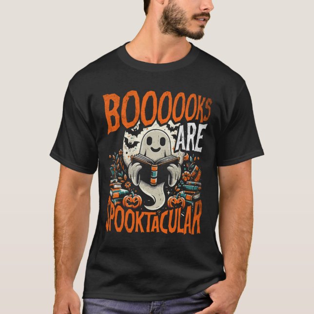 Camiseta Shirt Book de Halloween - Fantasma Design de Lover (Frente)