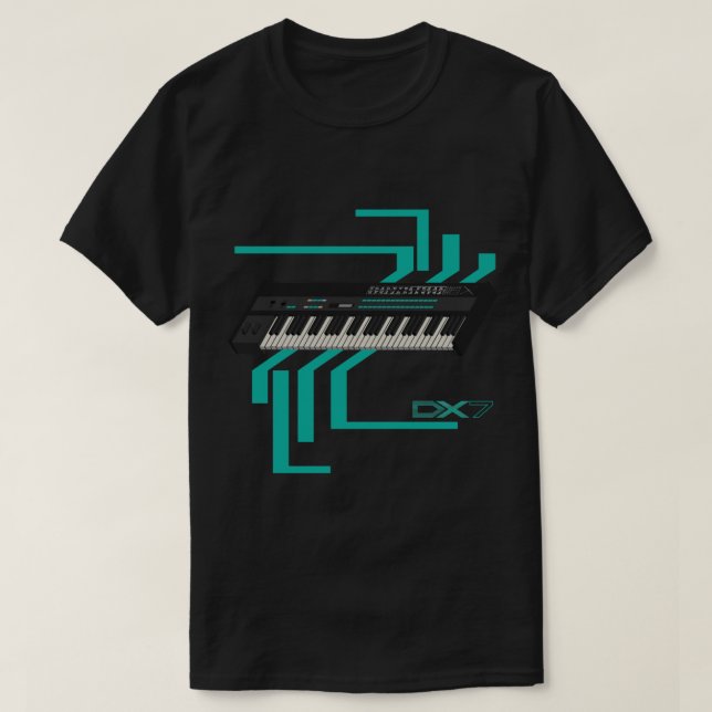 Camiseta Shirt Clássica Dx7 do Synthesizer (Frente do Design)