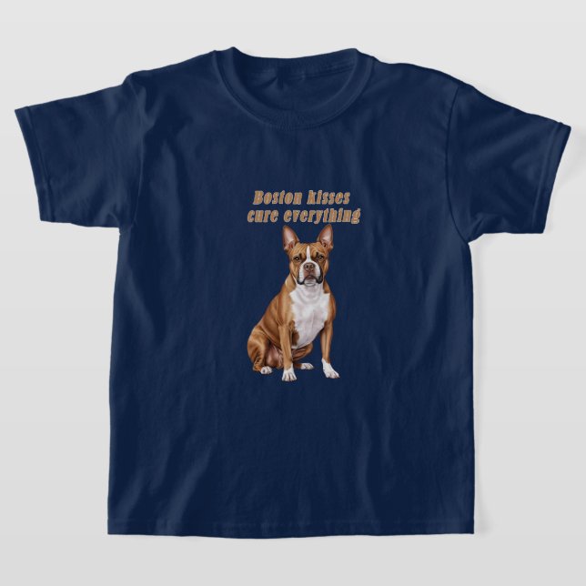 Camiseta Shirt for Kids – Boston Terrier Love Design (Postura )
