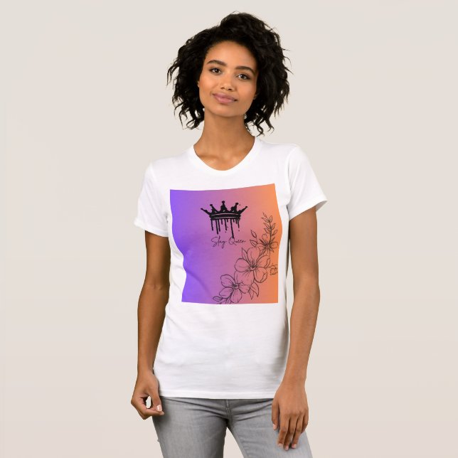 Camiseta Shirt Queen T para mulheres - com motor e Na moda (Frente Completa)