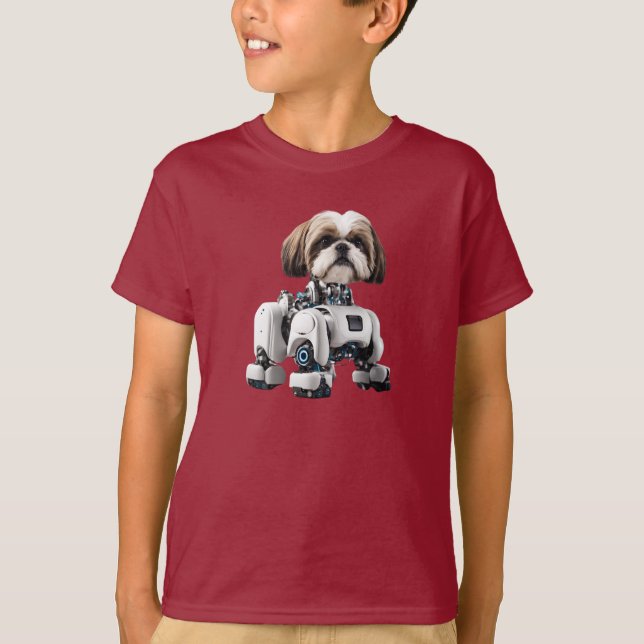 Camiseta Shirt Shih Tzu Robot Kid (Frente)